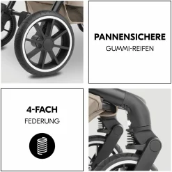 Kombi-Kinderwagen Move N Care Set - inkl. Babywanne und Sportsitz - Mocha