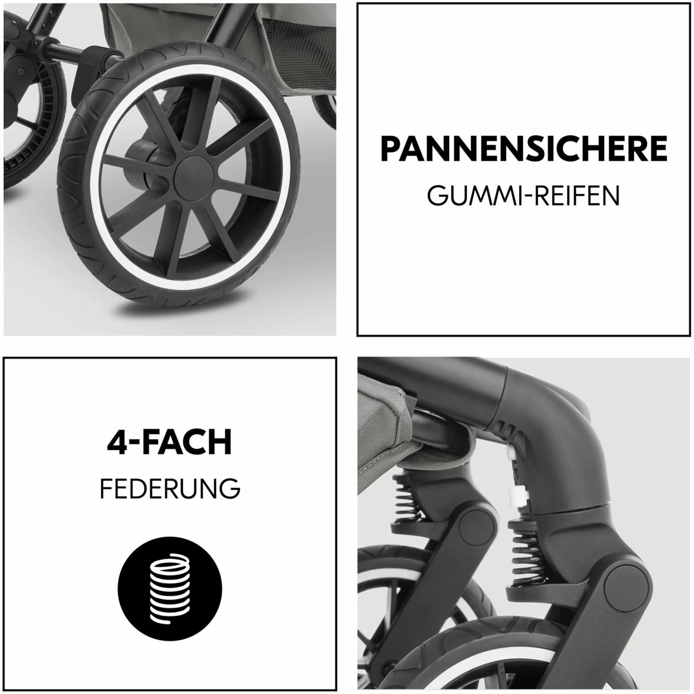 Kombi-Kinderwagen Move N Care Set - inkl. Babywanne und Sportsitz - Dark Grey
