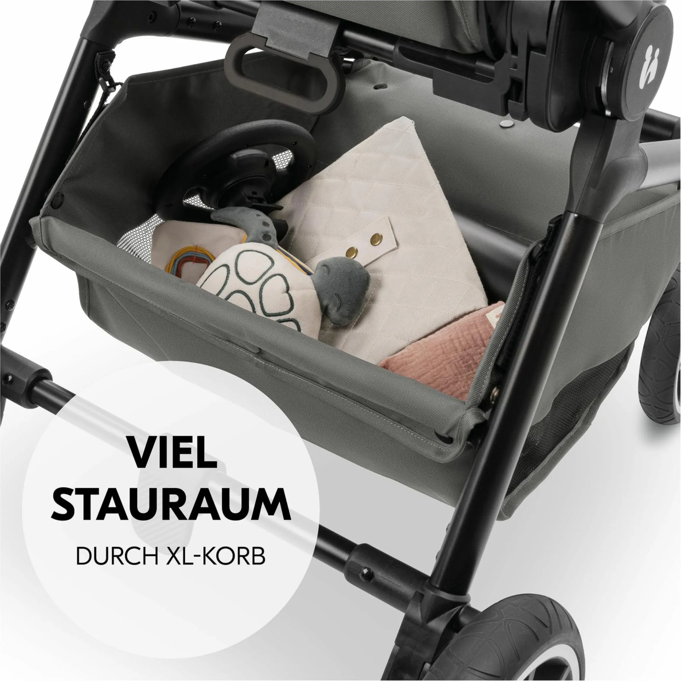 Kombi-Kinderwagen Move N Care Set - inkl. Babywanne und Sportsitz - Dark Grey