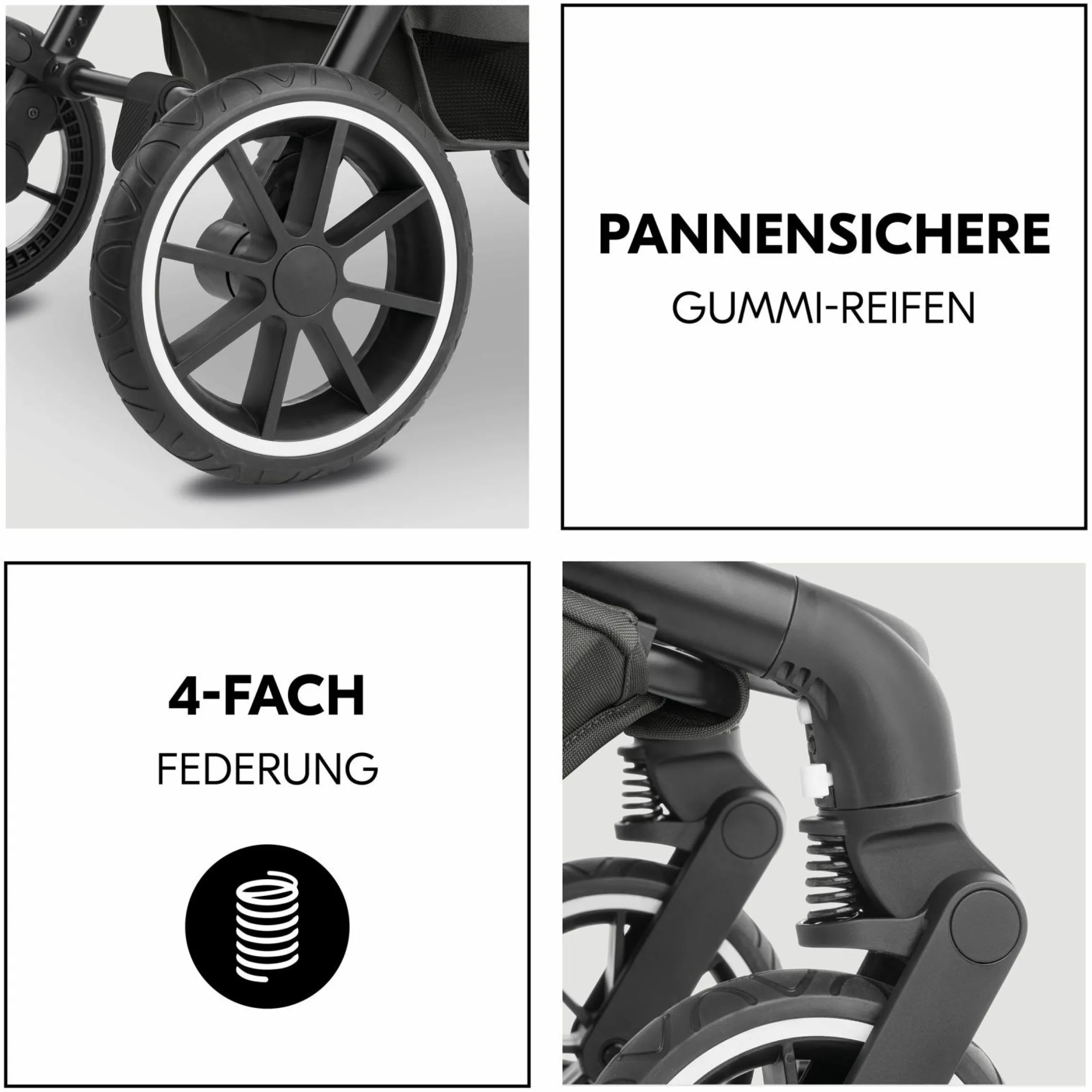 Kombi-Kinderwagen Move N Care Set - inkl. Babywanne und Sportsitz - Black