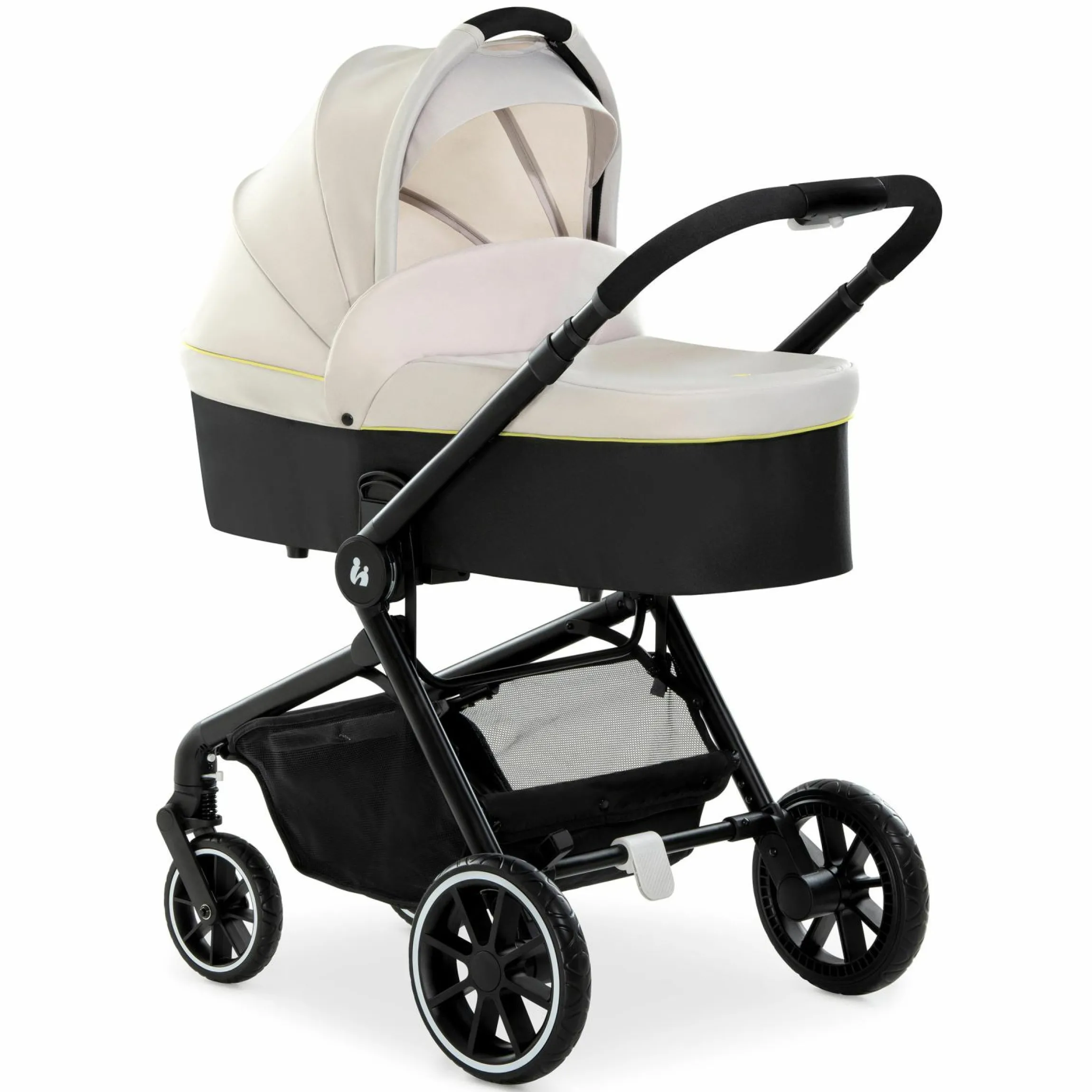 Kombi-Kinderwagen Move so Simply Set inkl. Babywanne & Sportsitz - mit Liegefunktion - Beige Neon