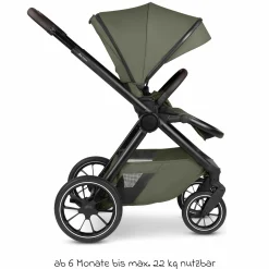 Kombi-Kinderwagen S Three bis 22 kg mit Babywanne, Sportsitz, Teleskopschieber & Adapter - Pure - Wheat