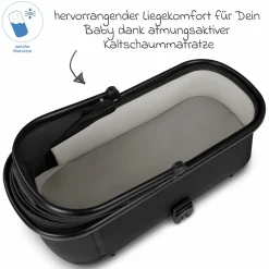 Kombi-Kinderwagen S Three bis 22 kg mit Babywanne, Sportsitz, Teleskopschieber & Adapter - Black
