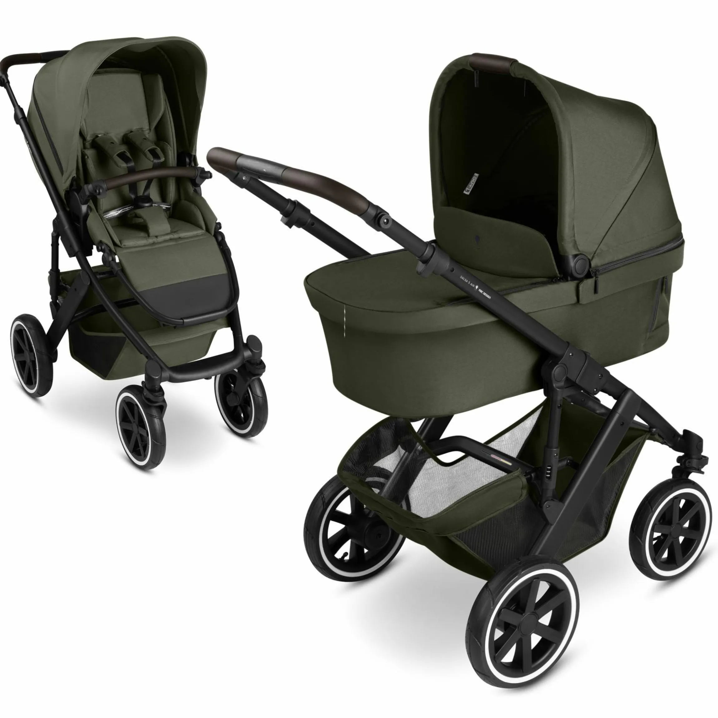 Kombi-Kinderwagen Salsa 5 Air inkl. Babywanne & Sportsitz - Pure - Avocado - Kollektion 2025