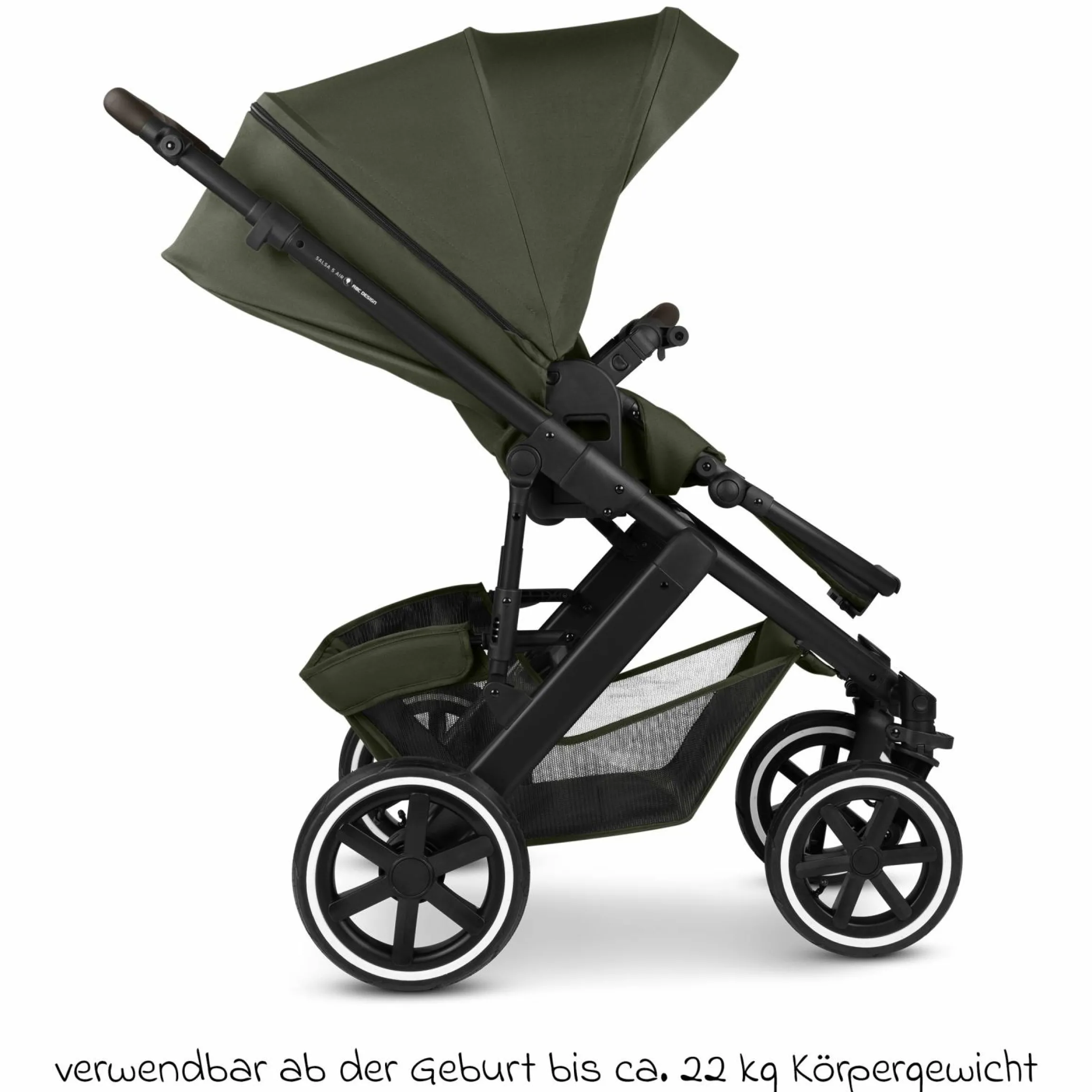 Kombi-Kinderwagen Salsa 5 Air inkl. Babywanne & Sportsitz - Pure - Avocado - Kollektion 2025