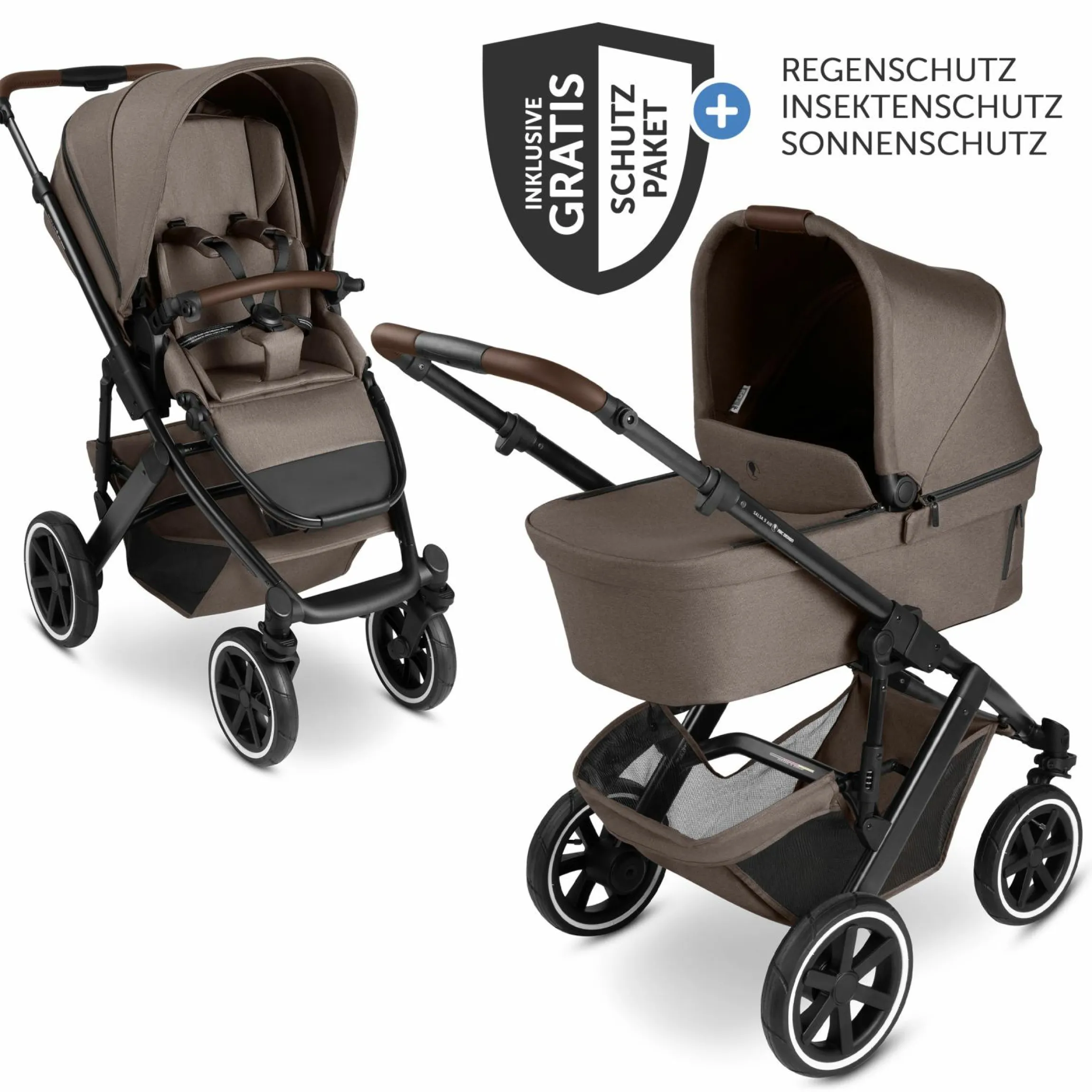 Kombi-Kinderwagen Salsa 5 Air inkl. Babywanne & Sportsitz mit XXL-Zubehörpaket - Pure - Nature - Kollektion 2025