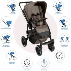Kombi-Kinderwagen Salsa 5 Air inkl. Babywanne & Sportsitz mit XXL-Zubehörpaket - Pure - Nature - Kollektion 2025