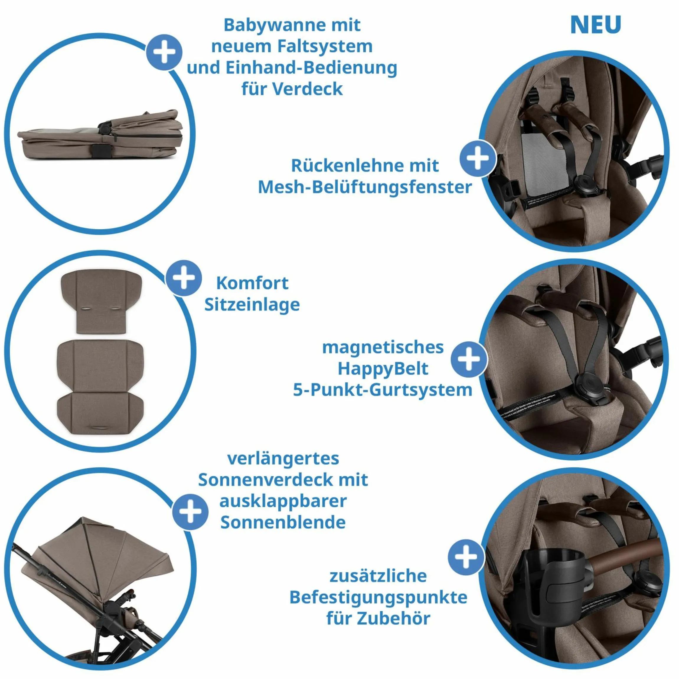 Kombi-Kinderwagen Salsa 5 Air inkl. Babywanne & Sportsitz mit XXL-Zubehörpaket - Pure - Nature - Kollektion 2025