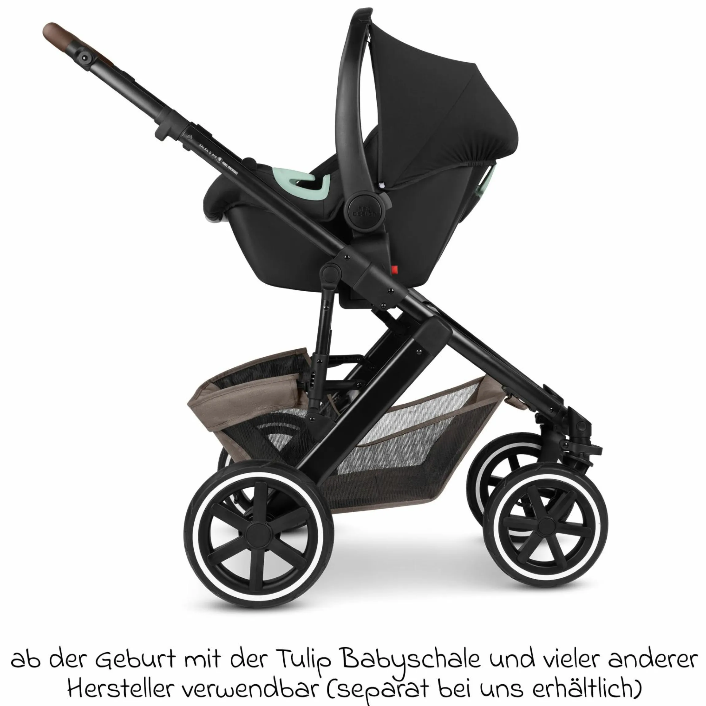 Kombi-Kinderwagen Salsa 5 Air inkl. Babywanne & Sportsitz mit XXL-Zubehörpaket - Pure - Nature - Kollektion 2025