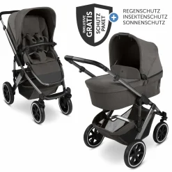 Kombi-Kinderwagen Salsa 5 Air inkl. Babywanne & Sportsitz mit XXL-Zubehörpaket - Almond - Kollektion 2025