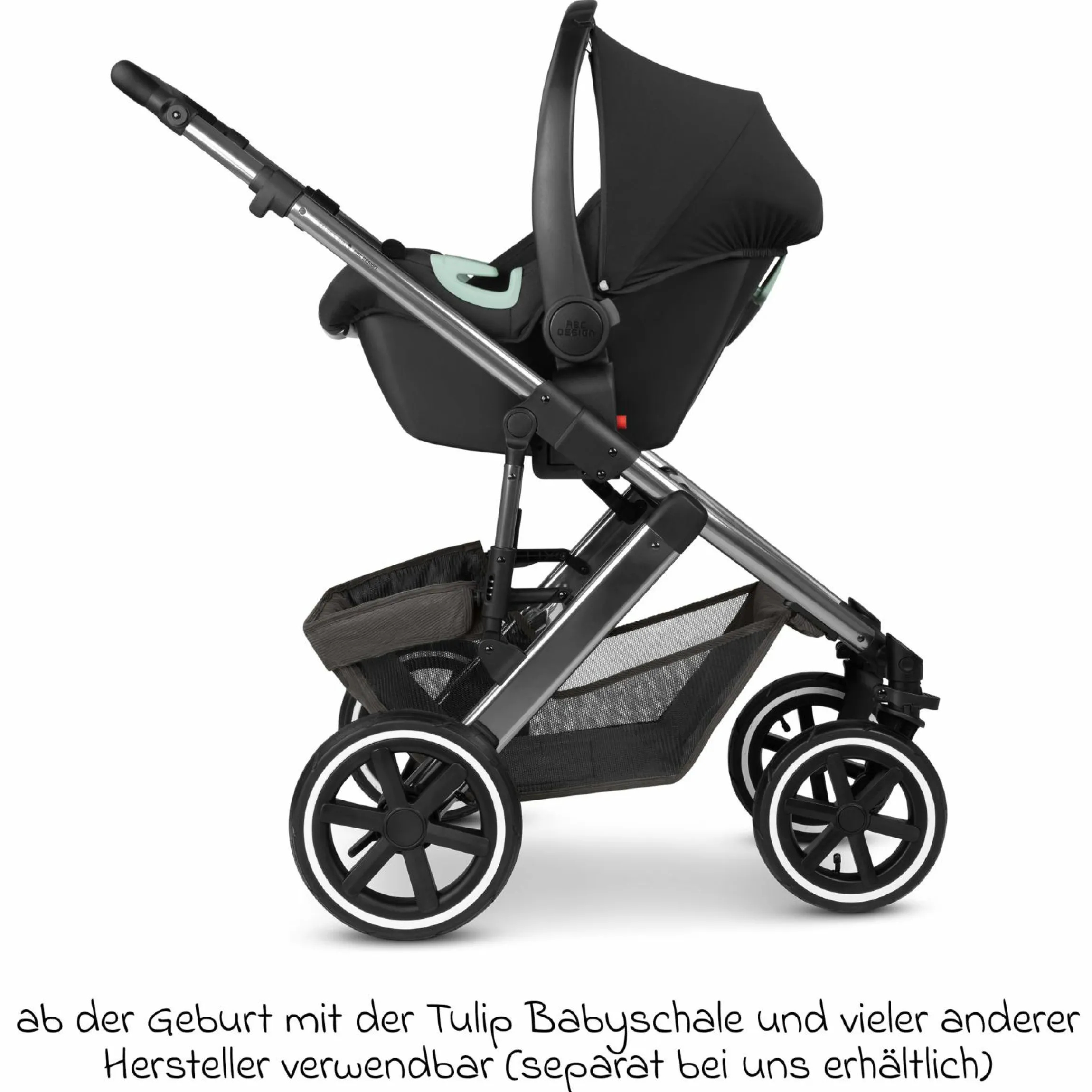 Kombi-Kinderwagen Salsa 5 Air inkl. Babywanne & Sportsitz mit XXL-Zubehörpaket - Almond - Kollektion 2025