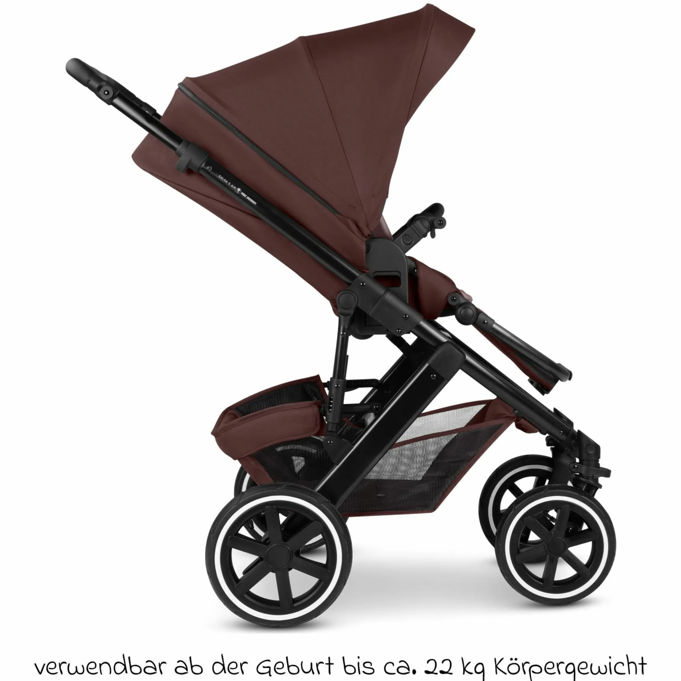 Kombi-Kinderwagen Salsa 5 Air Set inkl. Babywanne, Sportsitz, Wickeltasche Urban, Winterfußsack und zweite Kisseneinlage - Umbra - Kollektion 2025