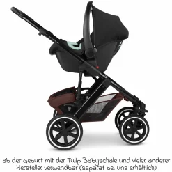 Kombi-Kinderwagen Salsa 5 Air Set inkl. Babywanne, Sportsitz, Wickeltasche Urban, Winterfußsack und zweite Kisseneinlage - Umbra - Kollektion 2025