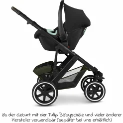 Kombi-Kinderwagen Salsa 5 Air inkl. Babywanne & Sportsitz mit XXL-Zubehörpaket - Pure - Avocado - Kollektion 2025