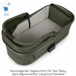 Kombi-Kinderwagen Salsa 5 Air inkl. Babywanne & Sportsitz mit XXL-Zubehörpaket - Pure - Avocado - Kollektion 2025