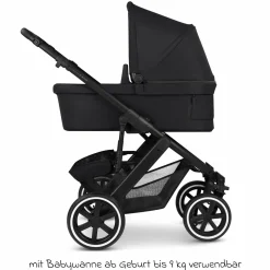 Kombi-Kinderwagen Salsa 5 Air inkl. Babywanne & Sportsitz mit XXL-Zubehörpaket - Pure - Coal - Kollektion 2025