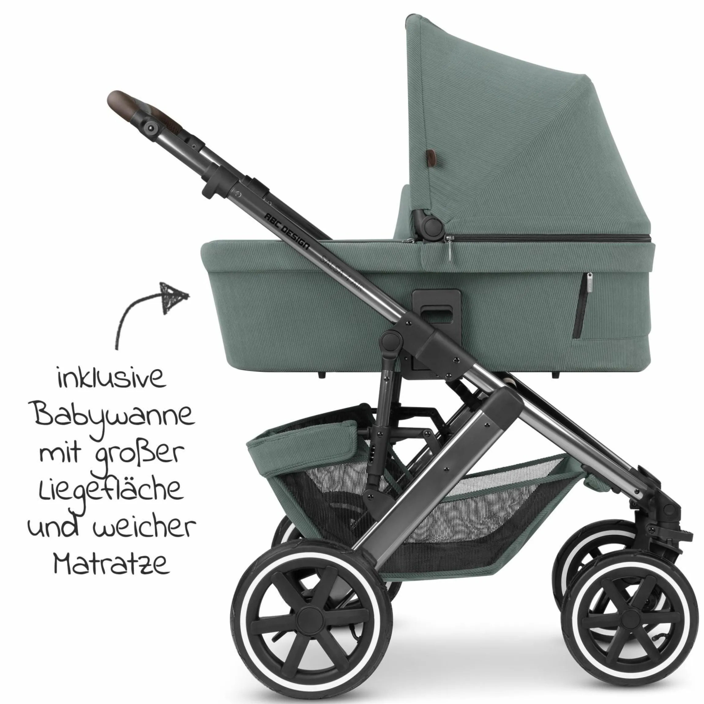 Kombi-Kinderwagen Salsa 4 Air - inkl. Babywanne & Sportsitz - Aloe - Kollektion 2024