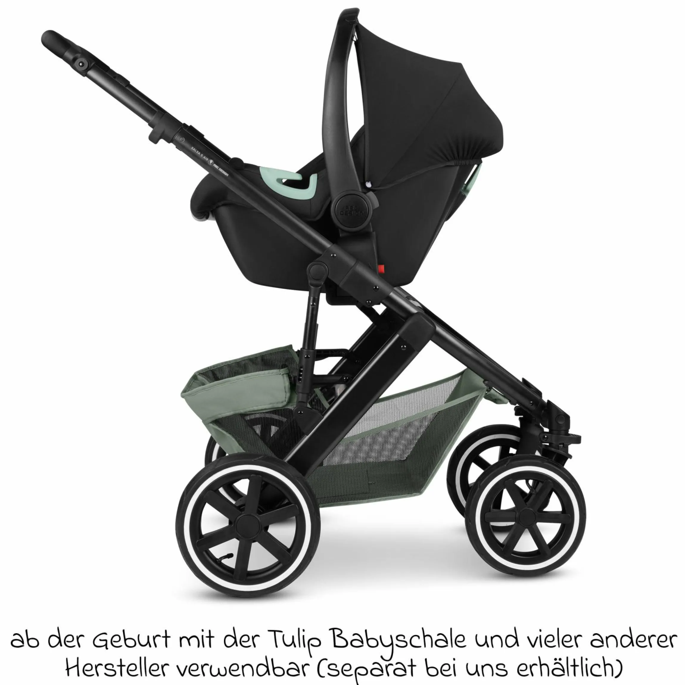 Kombi-Kinderwagen Salsa 5 Air inkl. Babywanne & Sportsitz mit XXL-Zubehörpaket - Pine - Kollektion 2025
