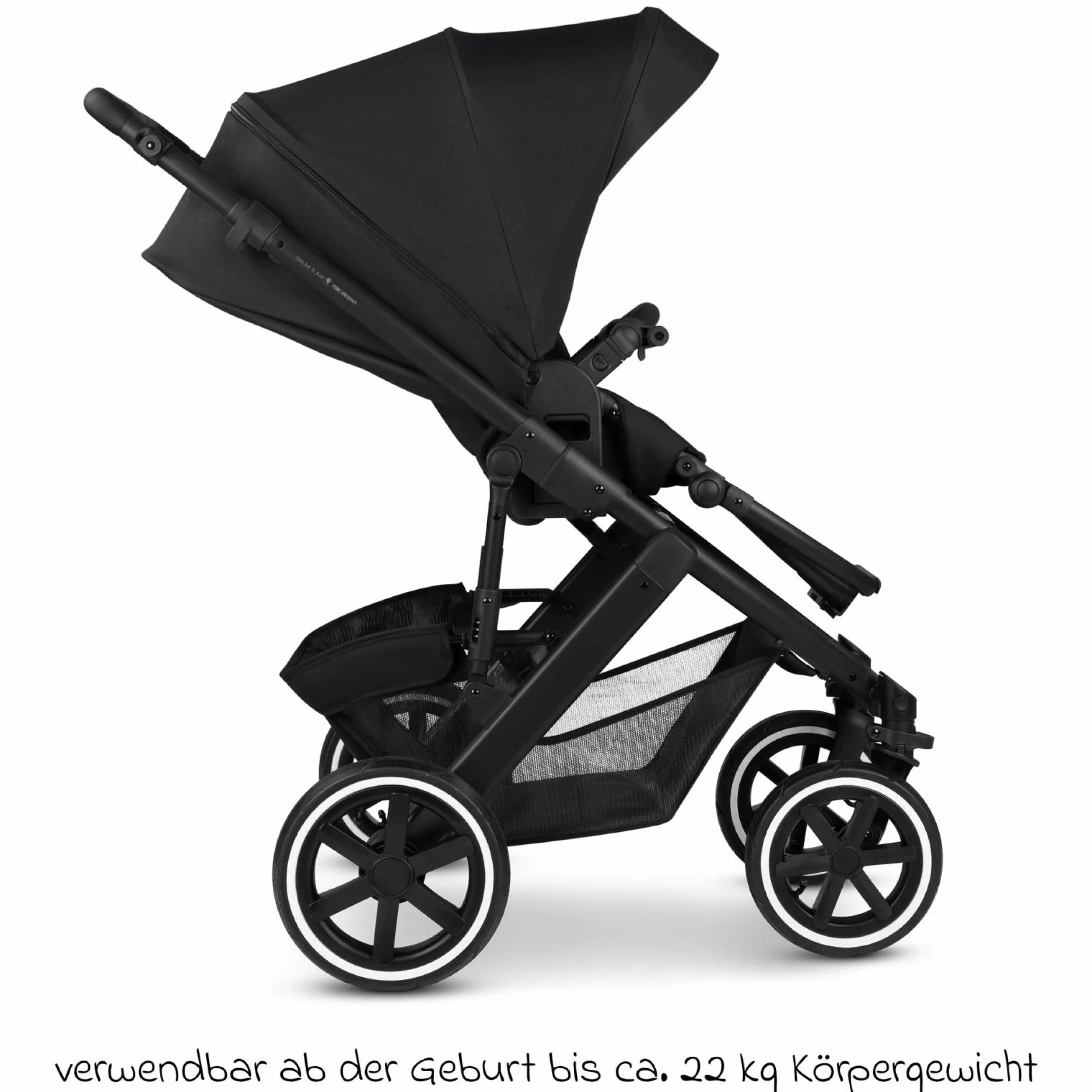 Kombi-Kinderwagen Salsa 5 Air inkl. Babywanne & Sportsitz - Pure - Coal - Kollektion 2025