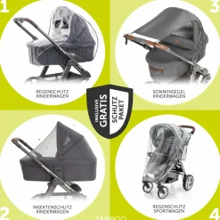 Kombi-Kinderwagen Salsa 4 Air - inkl. Babywanne & Sportsitz mit XXL Zubehörpaket - Aloe - Kollektion 2024