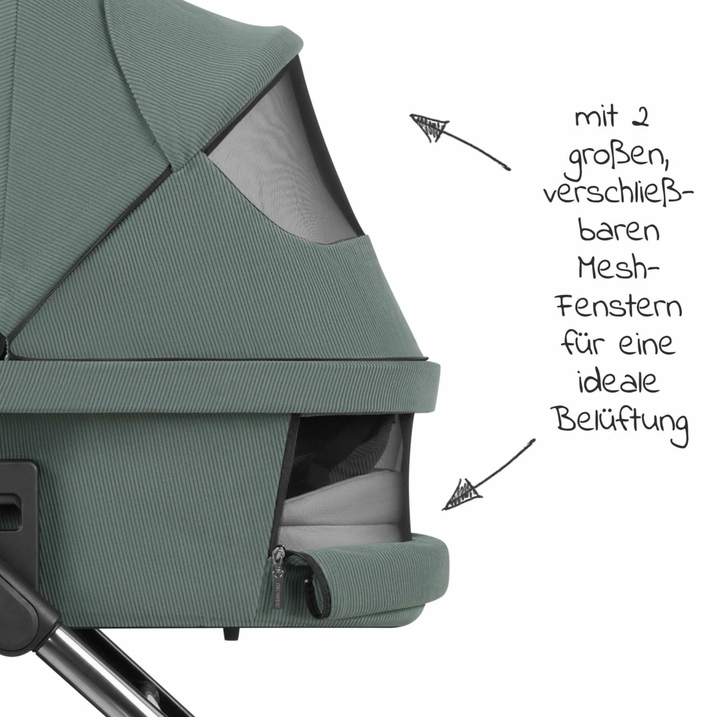 Kombi-Kinderwagen Salsa 4 Air - inkl. Babywanne & Sportsitz mit XXL Zubehörpaket - Aloe - Kollektion 2024