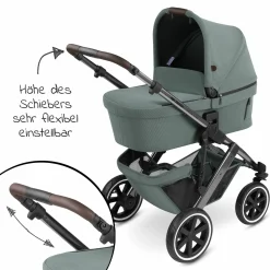 Kombi-Kinderwagen Salsa 4 Air - inkl. Babywanne & Sportsitz mit XXL Zubehörpaket - Aloe - Kollektion 2024