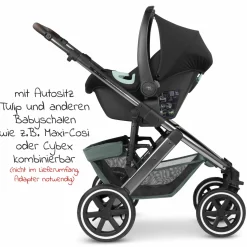 Kombi-Kinderwagen Salsa 4 Air - inkl. Babywanne & Sportsitz mit XXL Zubehörpaket - Aloe - Kollektion 2024