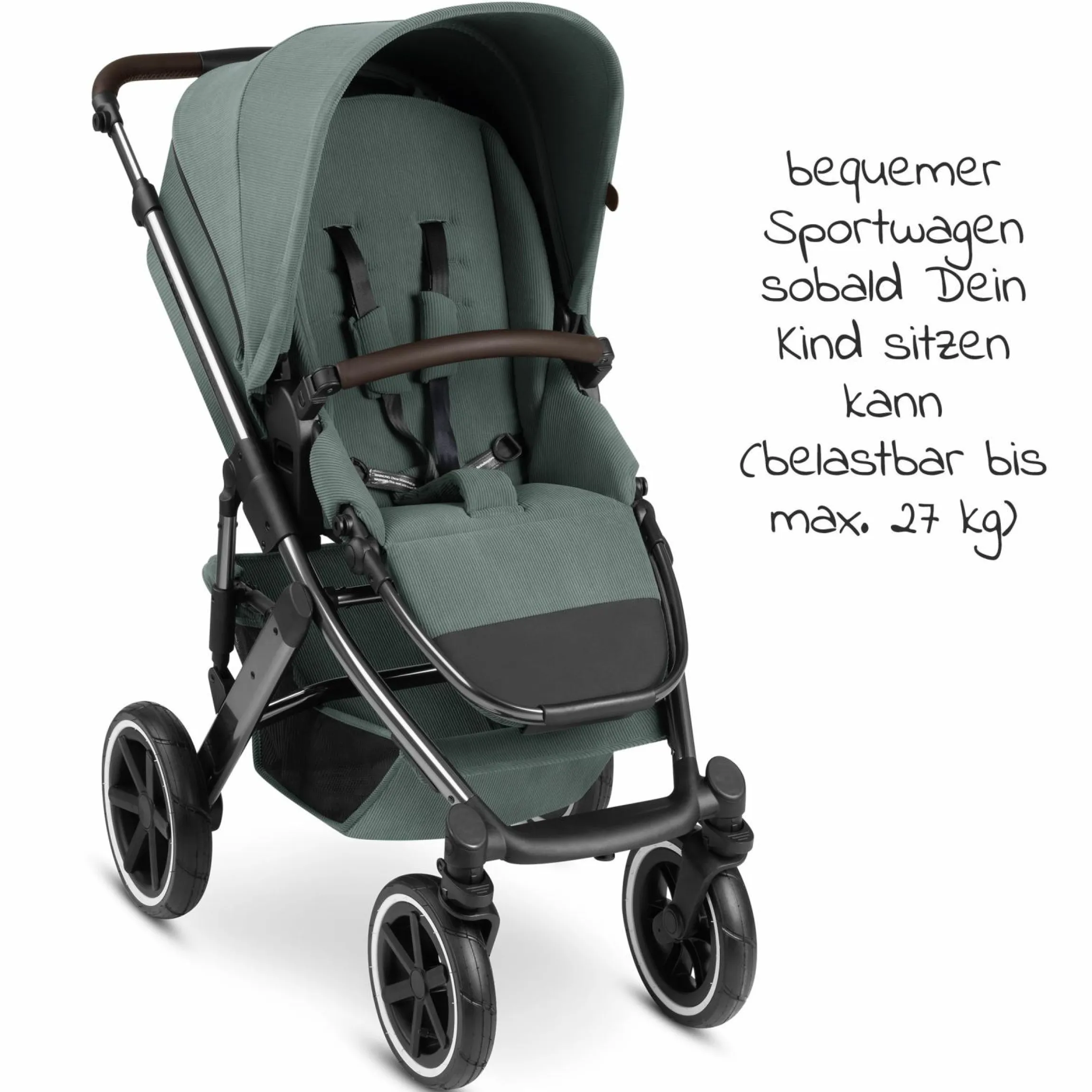 Kombi-Kinderwagen Salsa 4 Air - inkl. Babywanne & Sportsitz mit XXL Zubehörpaket - Aloe - Kollektion 2024