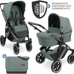 Kombi-Kinderwagen Salsa 4 Air - inkl. Babywanne & Sportsitz mit Wickeltasche & XXL Zubehörpaket - Aloe