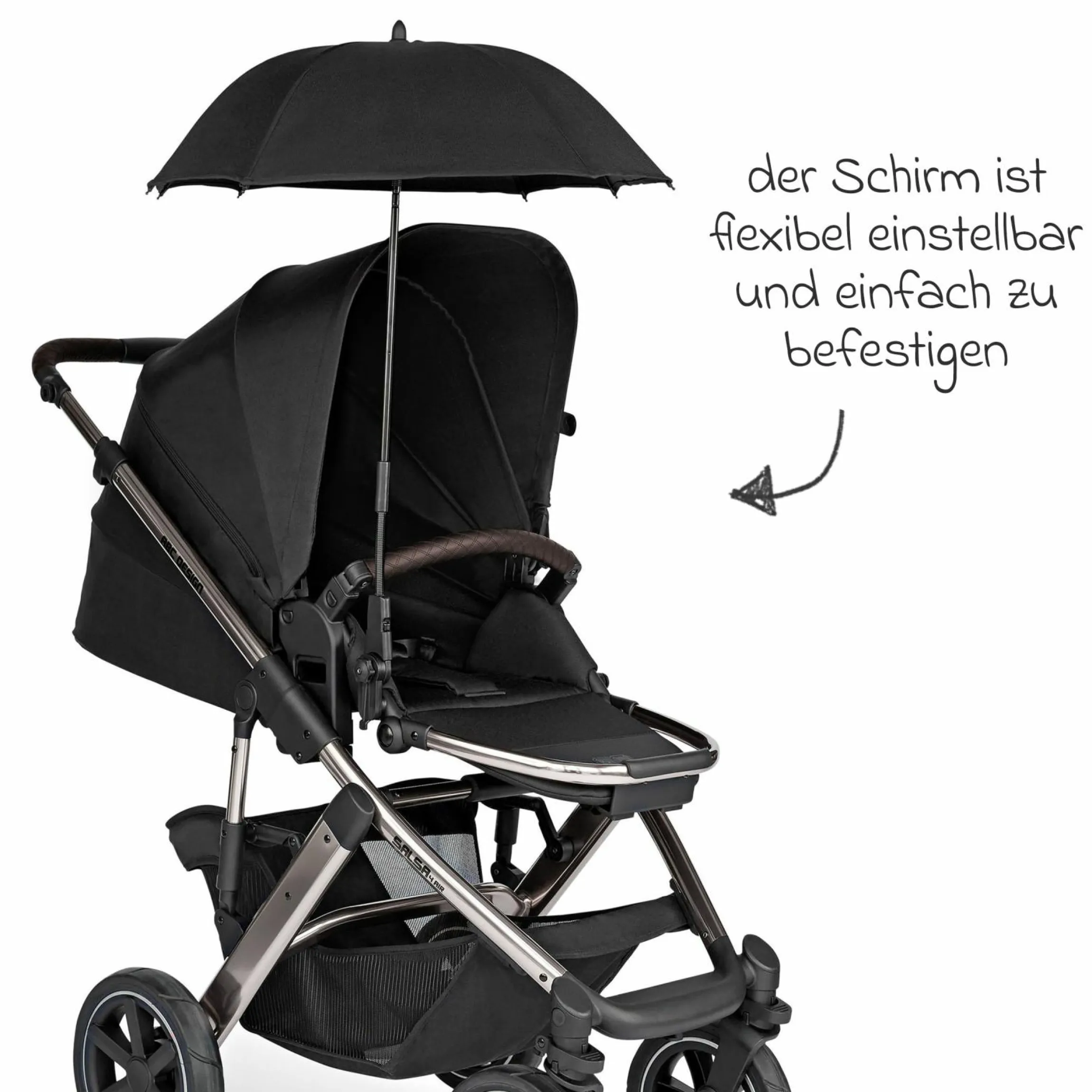 Kombi-Kinderwagen Salsa 5 Run - inkl. Babywanne, Sportsitz, Wickeltasche, Regenschutz, Becherhalter & Sonnenschirm - Pure - Avocado