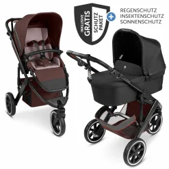 Kombi-Kinderwagen Salsa 5 Run - inkl. Babywanne, Sportsitz, Sportzulassung, Luftbereifung, Sitzeinlage & Handbremse inkl. XXL-Zubehörpaket - Umbra - Kollektion 2025