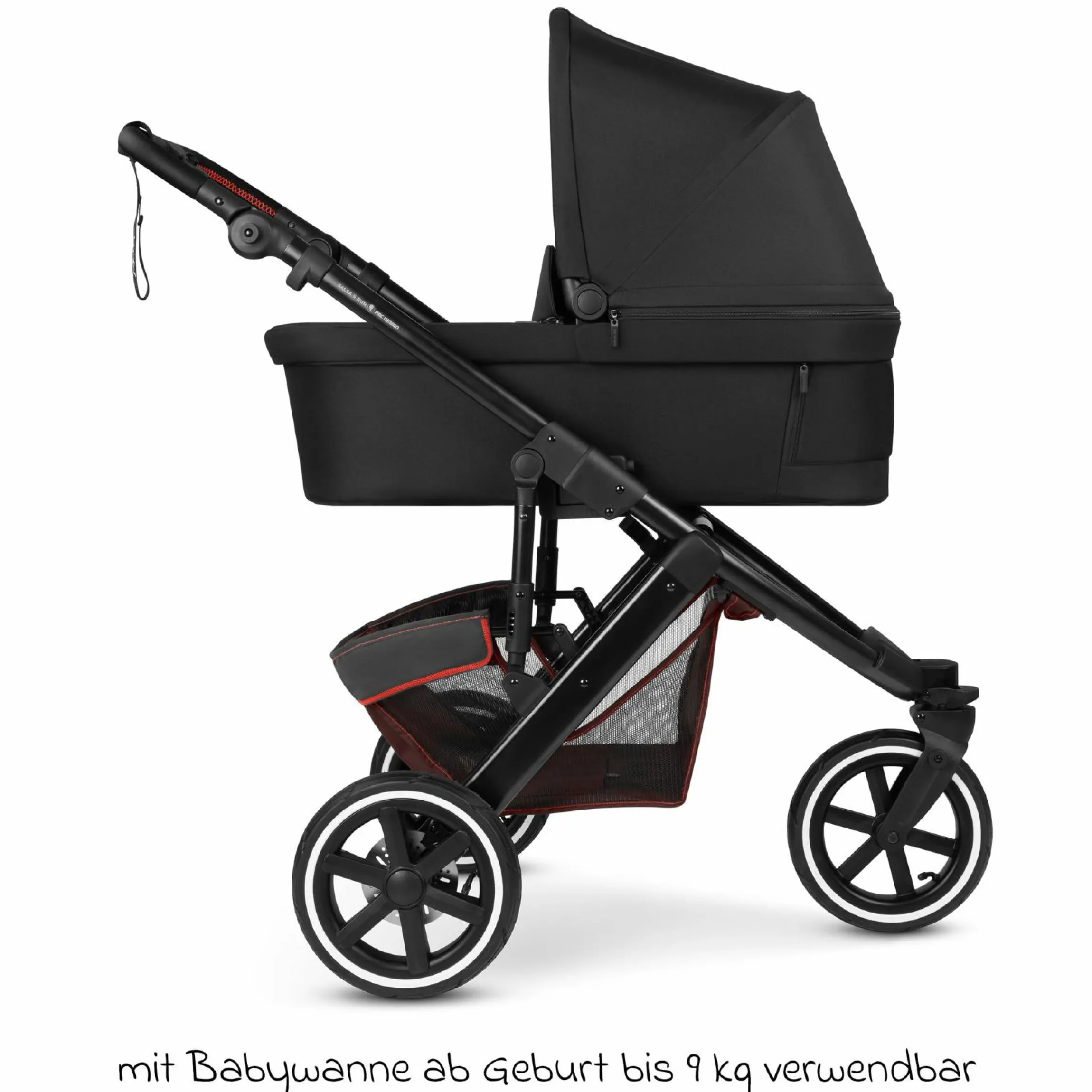 Kombi-Kinderwagen Salsa 5 Run - inkl. Babywanne, Sportsitz, Sportzulassung, Luftbereifung, Sitzeinlage & Handbremse inkl. XXL-Zubehörpaket - Umbra - Kollektion 2025