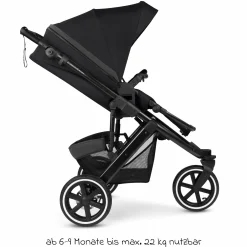 Kombi-Kinderwagen Salsa 5 Run - inkl. Babywanne, Sportsitz, Wickeltasche, Regenschutz, Becherhalter & Sonnenschirm - Pure - Coal