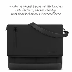 Kombi-Kinderwagen Salsa 5 Run - inkl. Babywanne, Sportsitz, Wickeltasche, Regenschutz, Becherhalter & Sonnenschirm - Pure - Coal