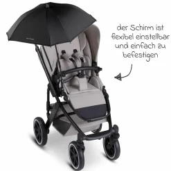 Kombi-Kinderwagen Salsa 5 Run - inkl. Babywanne, Sportsitz, Wickeltasche, Regenschutz, Becherhalter & Sonnenschirm - Pure - Coal