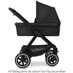 Kombi-Kinderwagen Samba 2 inkl. Babywanne & Sportsitz mit XXL-Zubehörpaket - Pure - Coal - Kollektion 2025
