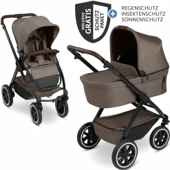 Kombi-Kinderwagen Samba 2 inkl. Babywanne & Sportsitz mit XXL-Zubehörpaket - Pure - Nature - Kollektion 2025