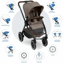 Kombi-Kinderwagen Samba 2 inkl. Babywanne & Sportsitz mit XXL-Zubehörpaket - Pure - Nature - Kollektion 2025