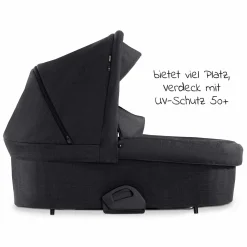 Kombi-Kinderwagen Saturn R Duoset inkl. Babywanne und Sportsitz (bis 25 kg belastbar) - Melange Black