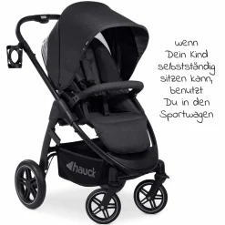 Kombi-Kinderwagen Saturn R Duoset inkl. Babywanne und Sportsitz (bis 25 kg belastbar) - Melange Black