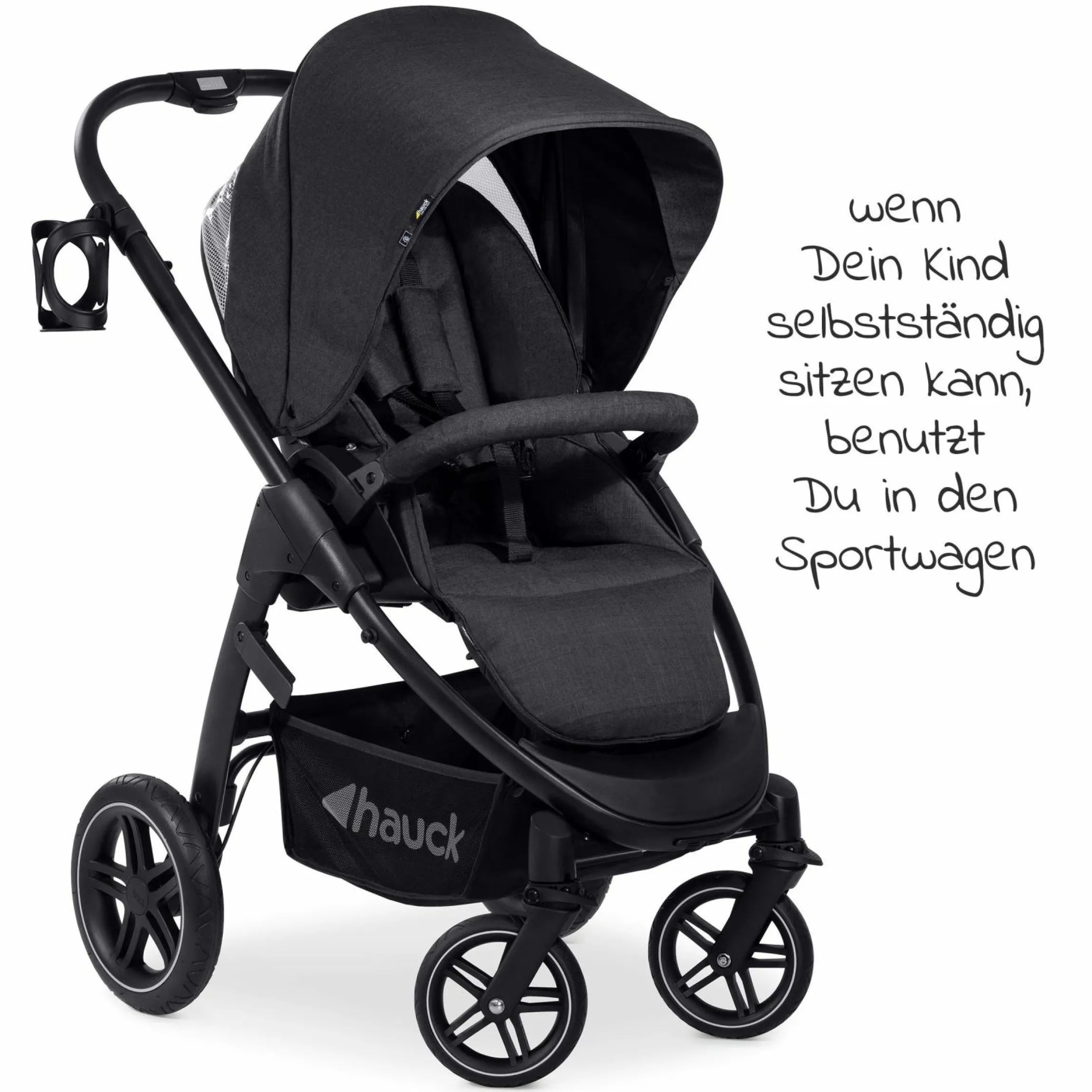 Kombi-Kinderwagen Saturn R Duoset inkl. Babywanne und Sportsitz (bis 25 kg belastbar) - Melange Black