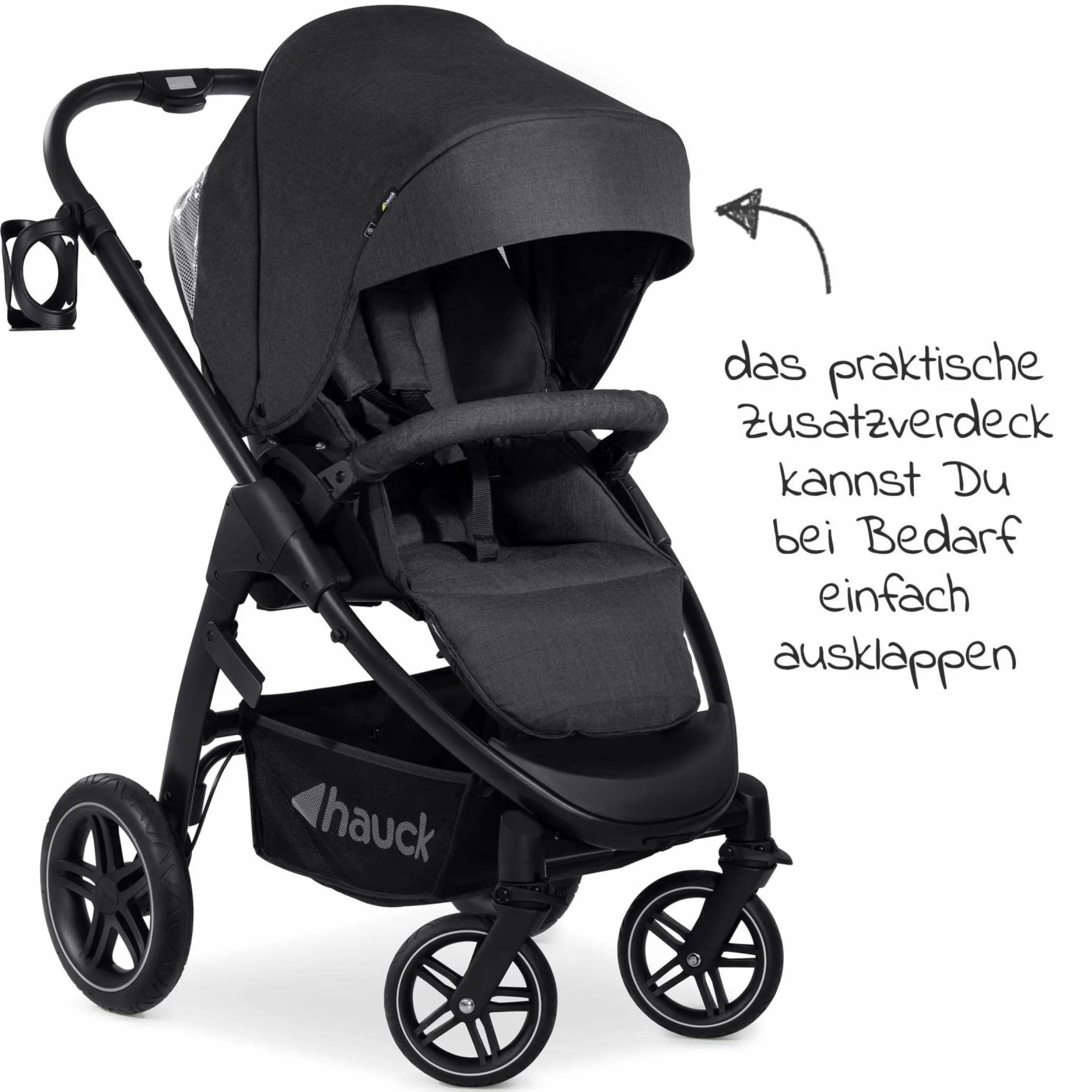 Kombi-Kinderwagen Saturn R Duoset inkl. Babywanne und Sportsitz (bis 25 kg belastbar) - Melange Black
