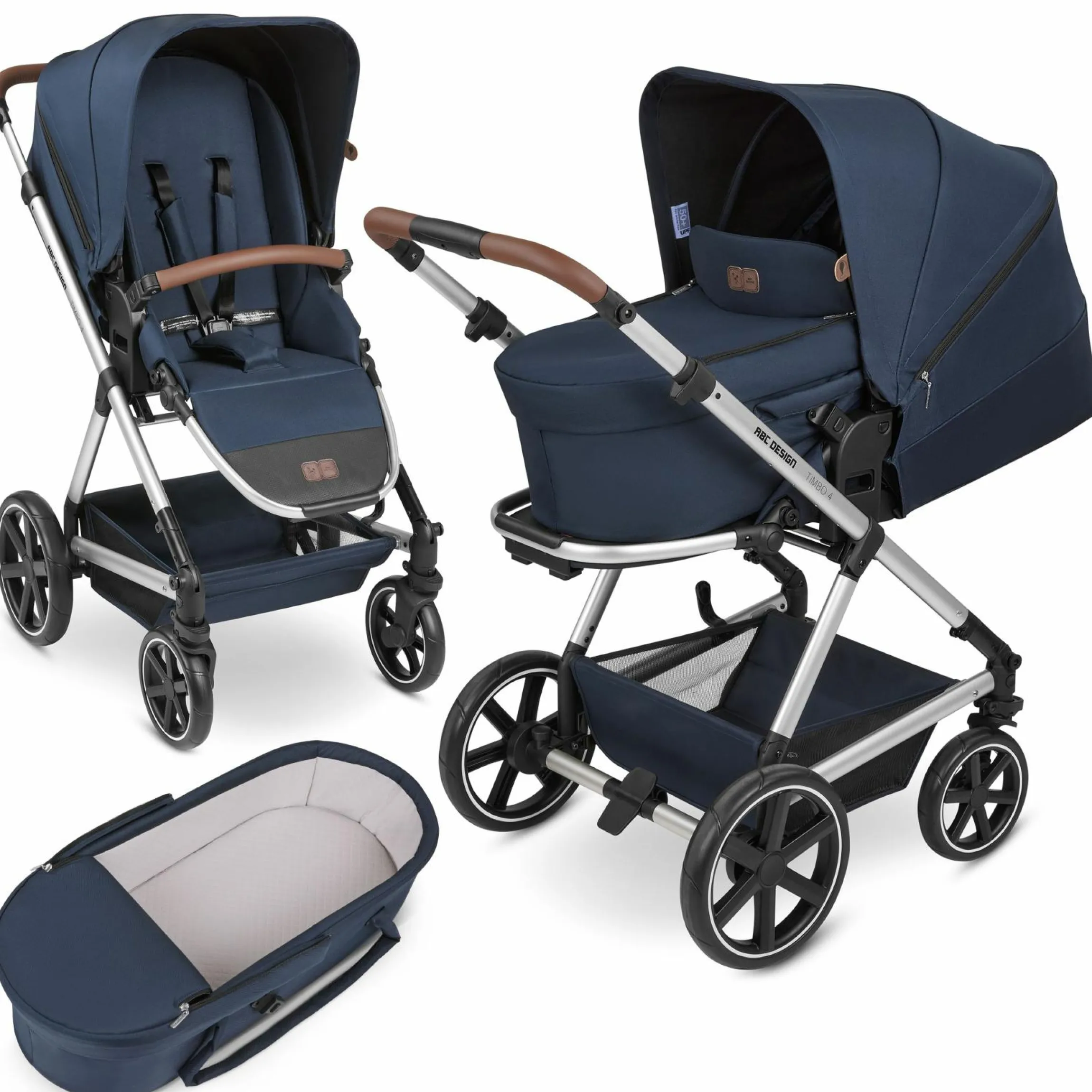 Kombi-Kinderwagen Timbo 4 - inkl. Babywanne & Sportsitz - Ocean