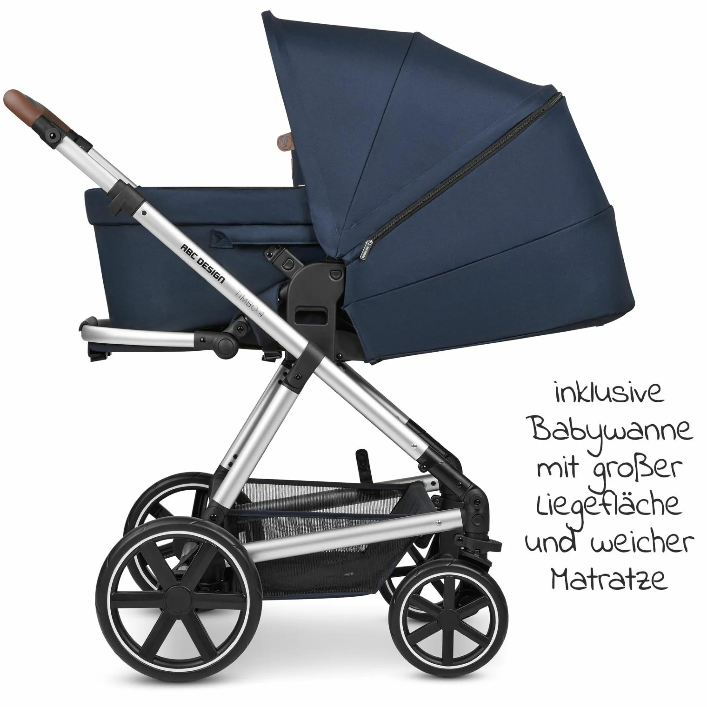 Kombi-Kinderwagen Timbo 4 - inkl. Babywanne & Sportsitz - Ocean