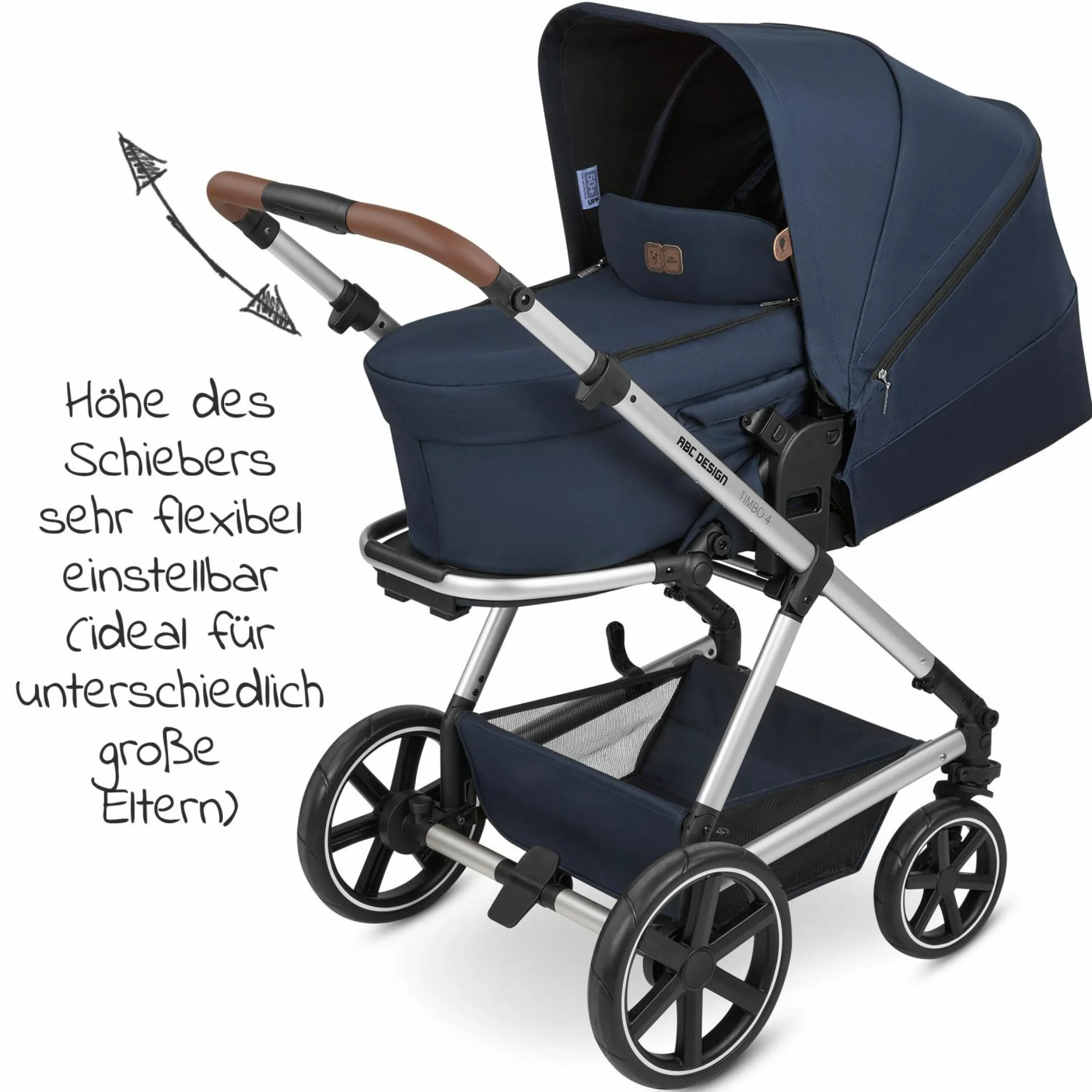 Kombi-Kinderwagen Timbo 4 - inkl. Babywanne & Sportsitz - Ocean