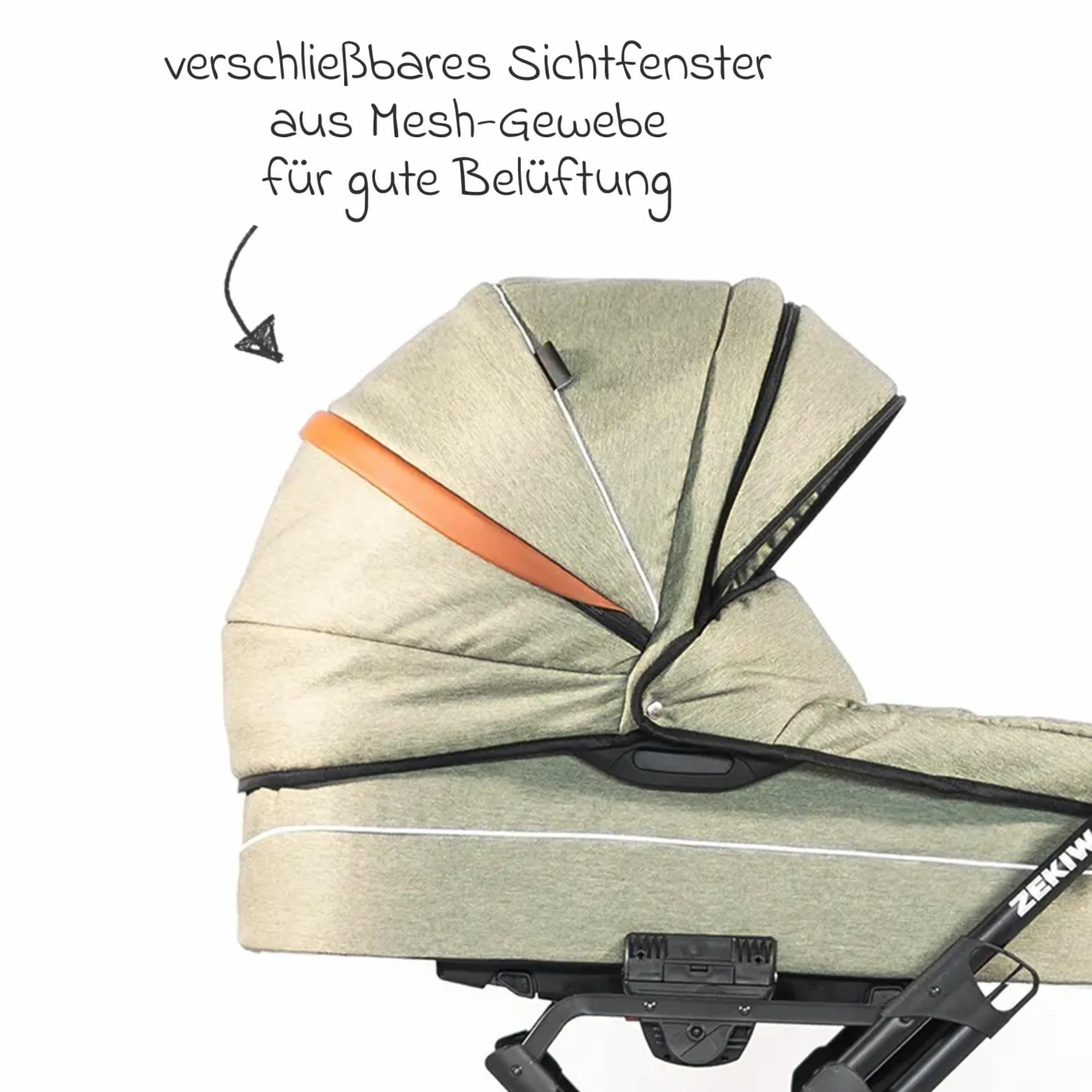 Kombi-Kinderwagen Touring Max bis 15 kg mit Babywanne, umsetzbare Sitzeinheit, Knickschieber inkl. Wickeltasche, Insektenschutz & Regenschutz - Green