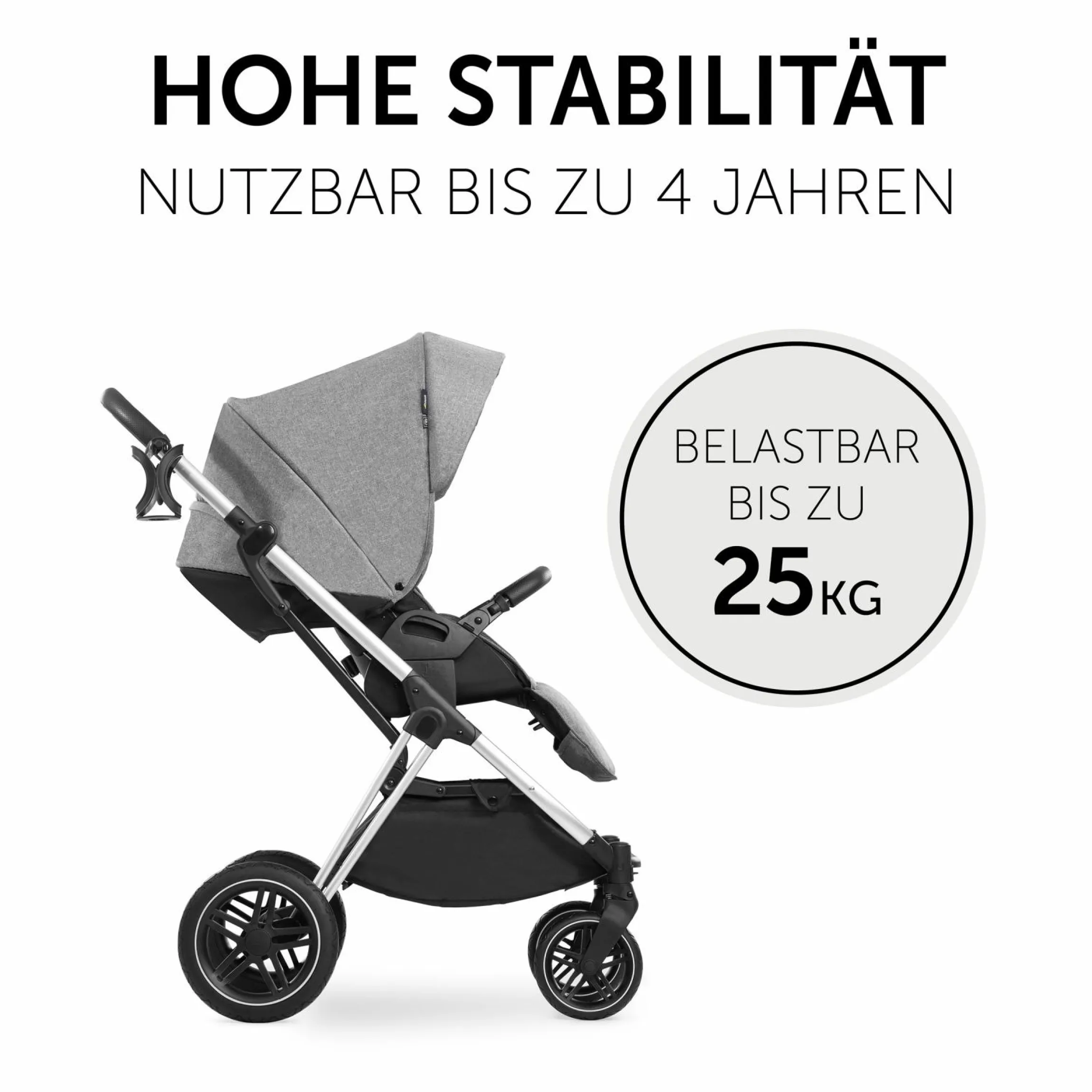 Kombi-Kinderwagen Vision X Duoset Silver (Sportwagen & Babywanne) inkl. XXL Zubehörpaket - Melange Grey
