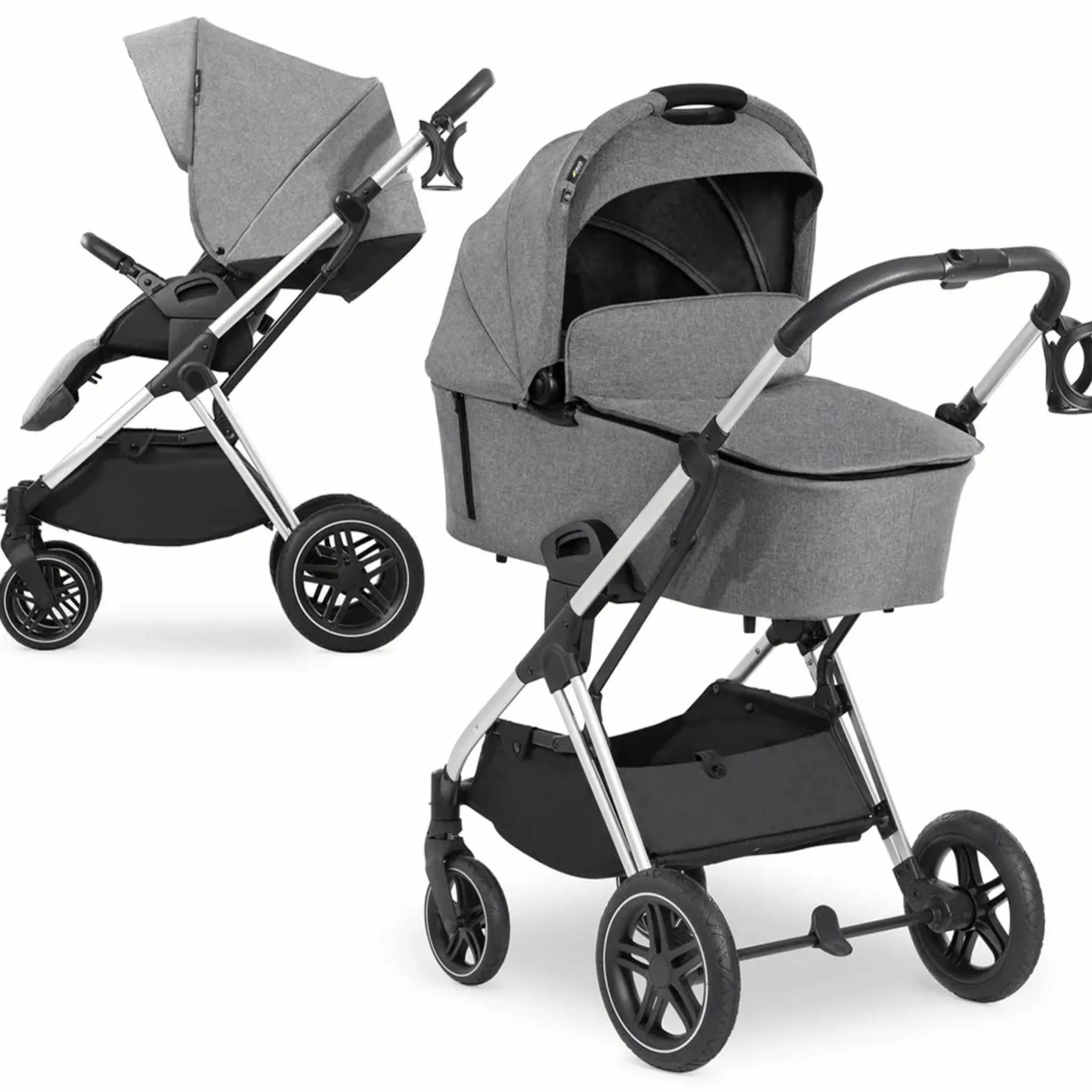 Kombi-Kinderwagen Vision X Duoset Silver (Sportwagen & Babywanne) - Melange Grey