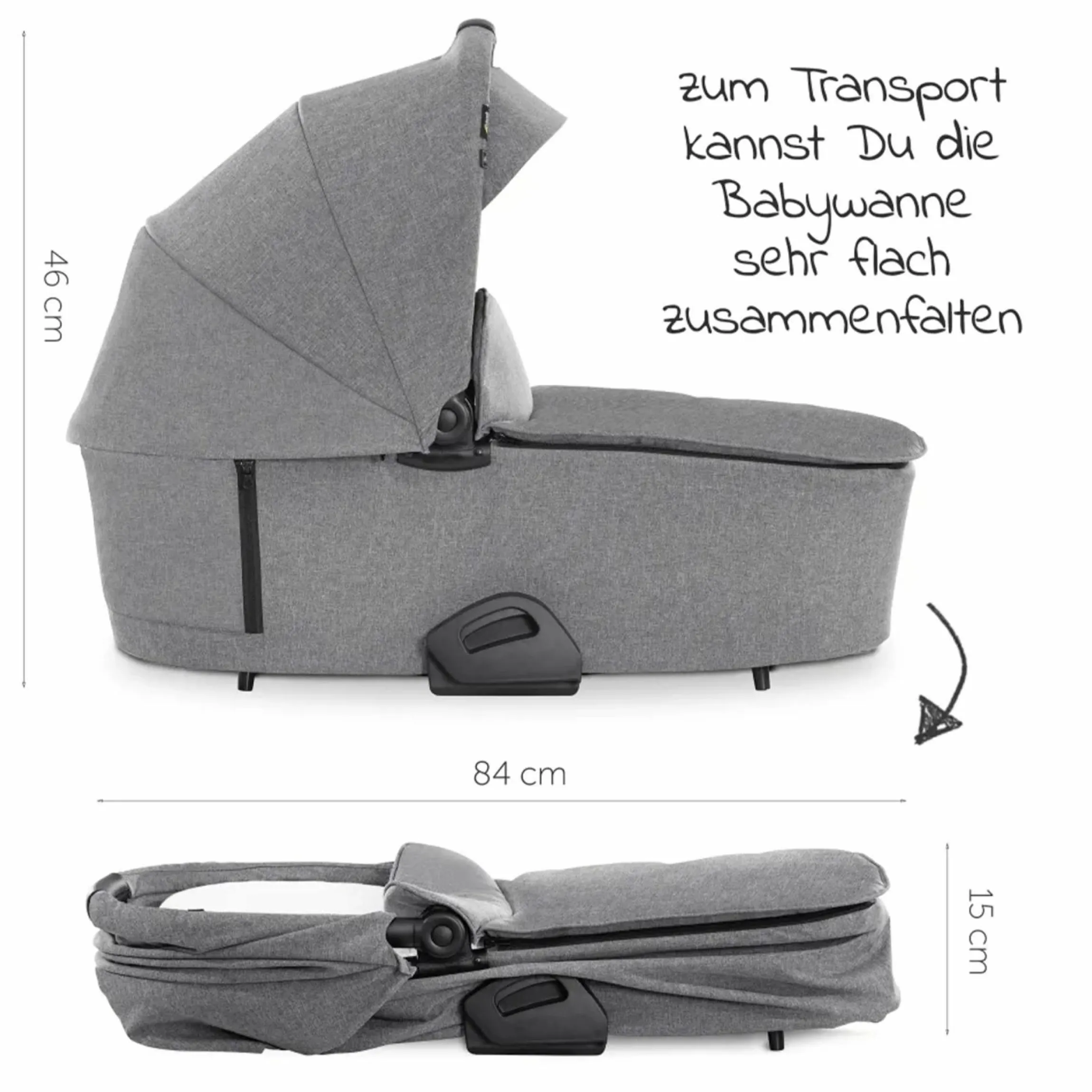 Kombi-Kinderwagen Vision X Duoset Silver (Sportwagen & Babywanne) - Melange Grey
