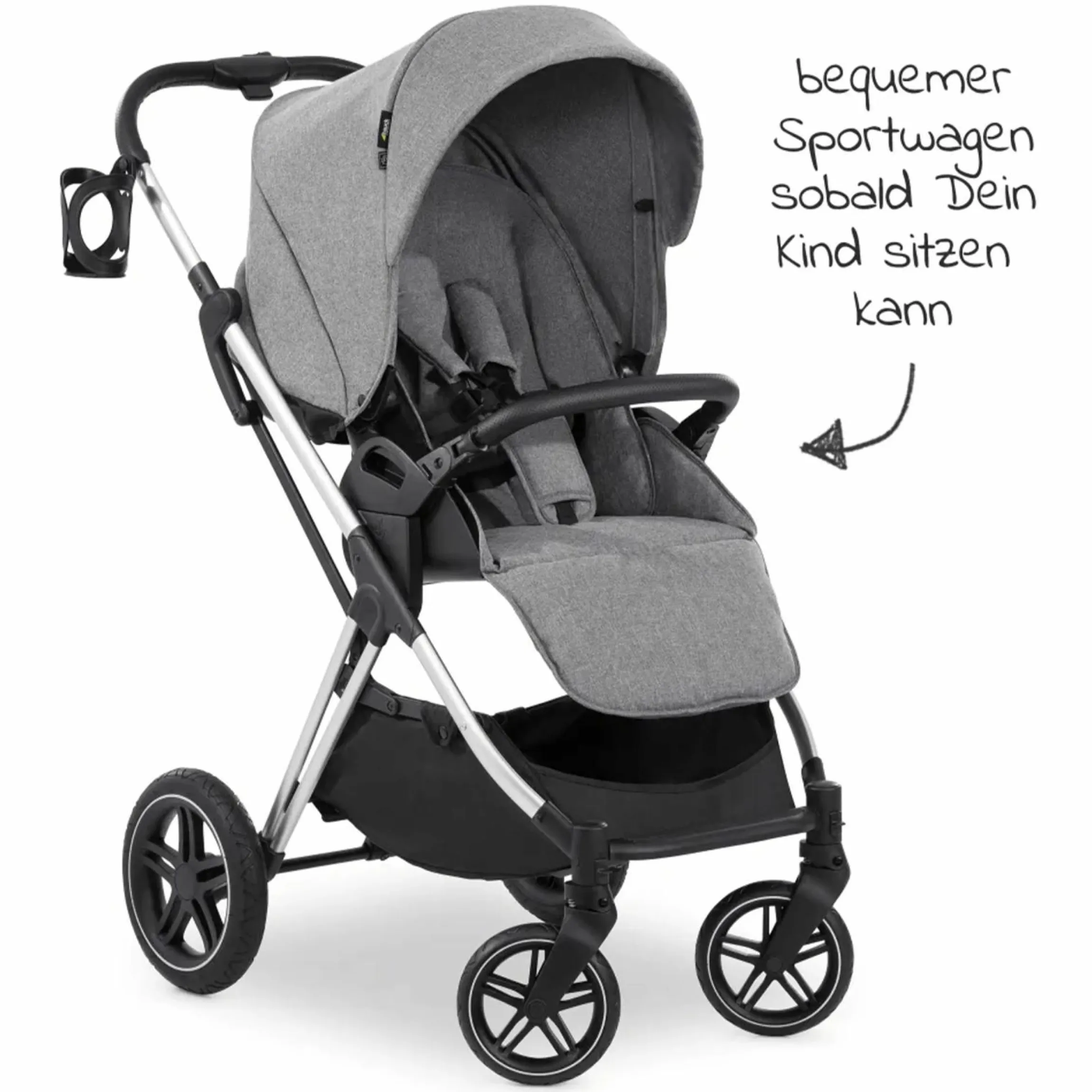 Kombi-Kinderwagen Vision X Duoset Silver (Sportwagen & Babywanne) - Melange Grey